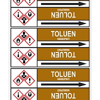 Značení potrubí, toluen